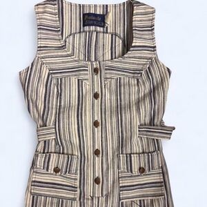 Panhandle Slim Blue and Cream Striped jumpsuit